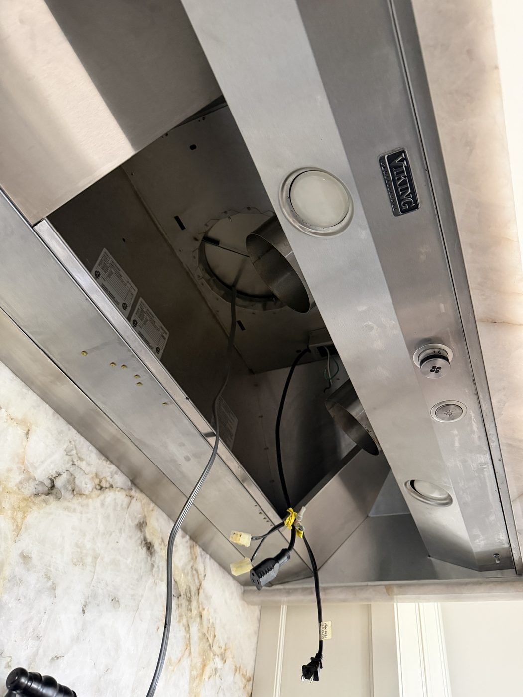 Range Hood Troubleshooting + Rewiring, before