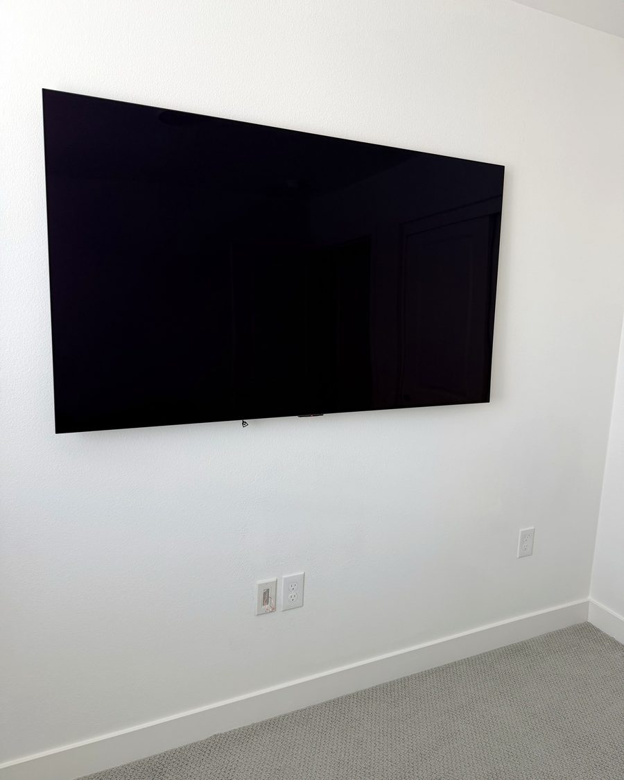 TV mount + in-wall power, after