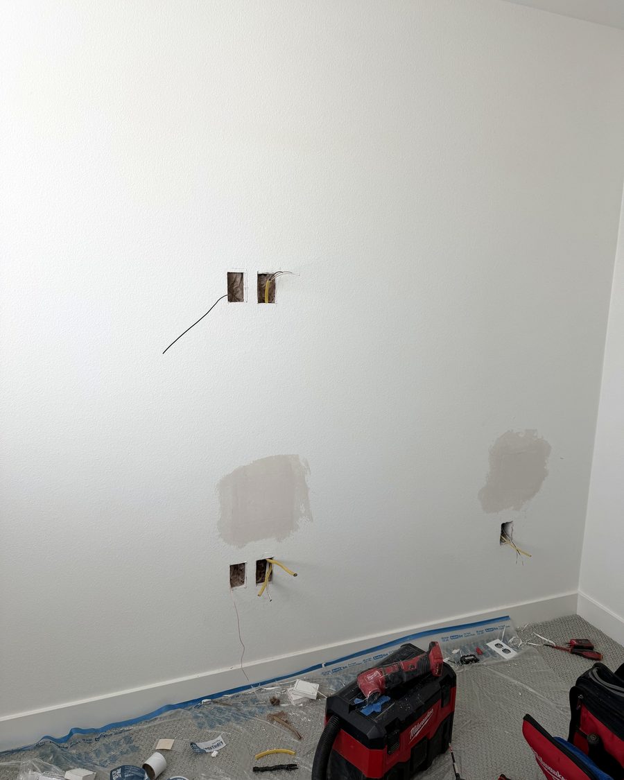 TV mount + in-wall power, before